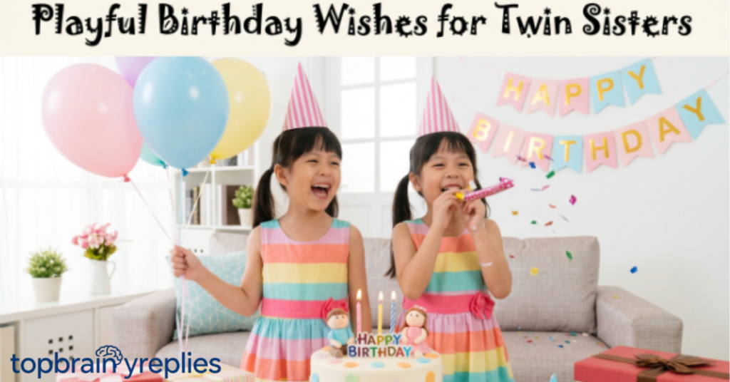 Playful Birthday Wishes for Twin Sisters