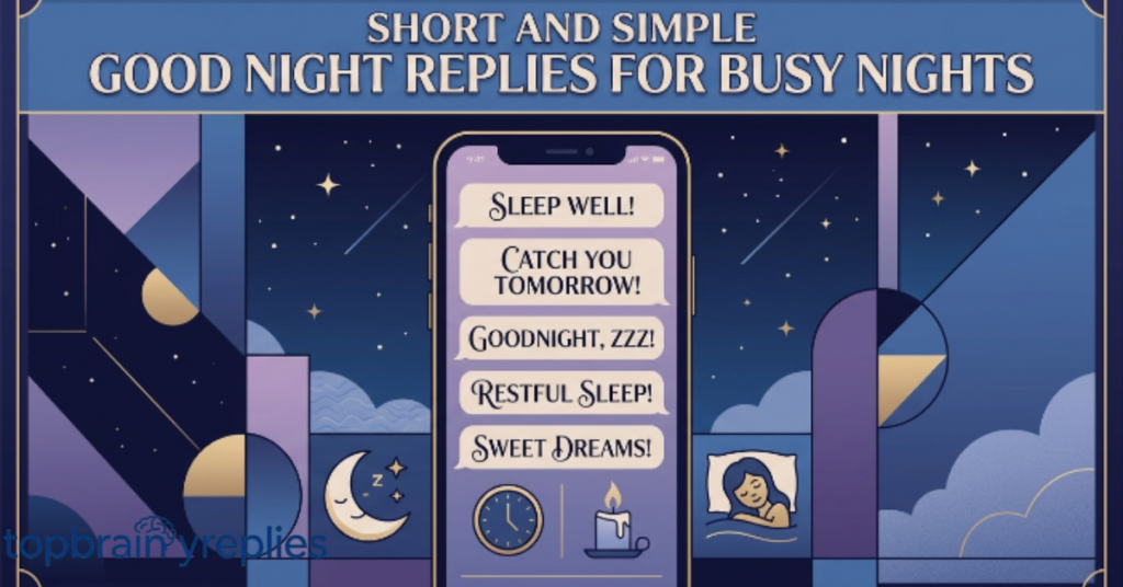 Short and Simple Good Night Replies for Busy Nights